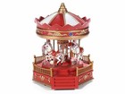 Carillon a forma di giostra di cavalli con luci, musica e movimento 19x20x23 cm