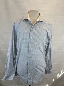Robert Graham Men's Beige & Blue Plaid Dress Shirt 17.5 - 44 $195 - Picture 1 of 9