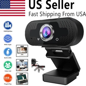 Full 1080P HD USB Webcam for PC Desktop & Laptop Web Camera with Microphone/FHD - Picture 1 of 13