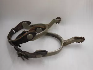 altes Paar NORTH & JUDD Anker - Western Cowboy Spurs mit Lederriemen - Bild 1 von 7