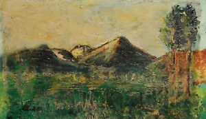 Antico quadro olio impressionista paesaggio - Foto 1 di 11
