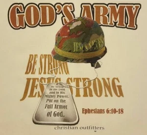 CHRISTIAN OUTFITTERS GOD'S ARMY BE STRONG JESUS POCKET SHIRT #1164 - Bild 1 von 5