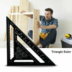 Professional carpenter's square 12 inch metric try square triangle protractor!