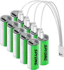USB Rechargeable AA Batteries,3450Mwh/1.5V Lithium Batteries AA,USB Fast Chargin - Picture 1 of 15