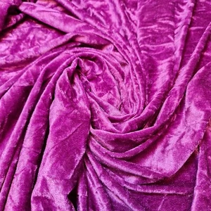 MAGENTA CRUSH VELVET MATERIAL VELOUR STRETCH DRESS CRAFT COSTUME FABRIC 58" - Picture 1 of 4