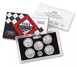 2022 S Silver Quarter Proof Set American Women 5 Coin Set with OGP - Picture 1 of 4