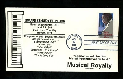 US FDC #2211 Truly Number 1 /LGS 1986 New York NY Duke Ellington Jazz Music 1st  - Image 1 of 2