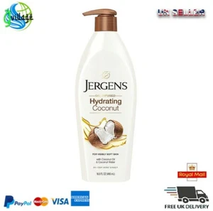 Jergens Hydrating Coconut Lotion For Dry Skin Moisturizer 16.8oz (496)ml - Picture 1 of 4