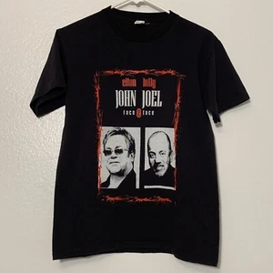 Elton John Billy Joel Face 2 Face Concert Tour T Shirt M 2 Sided Black 2009 2010 - Picture 1 of 6
