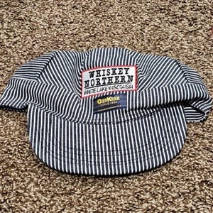 Vintage OshKosh Train Conductor Snap Back Hat Whiskey Northern White Lake WI USA - Picture 1 of 4