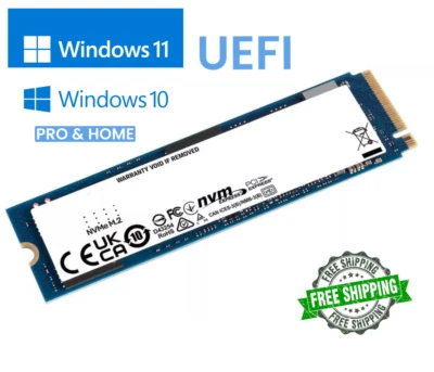 M.2 NVMe SSD 128GB 256GB 512GB 1TB 2280 PCIe Windows Installed 10 / 11 PRO/HOME - Image 1 of 4