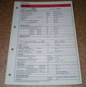 Hoja De Inspección Honda Accord Aero Deck 2.2i Desde 1991! - Imagen 1 de 1