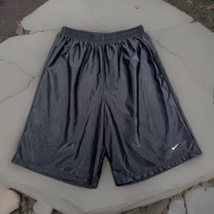 Vtg Y2K Nike Dazzle Shorts Basketball Shiny Silky Satin Black M - Picture 1 of 7