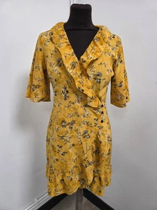 Topshop Petite Floral Yellow Wrap Dress Size 8 UK T2510 JSR166 - Picture 1 of 12