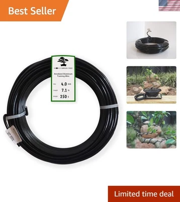 Alambre de entrenamiento de bonsái resistente a la corrosión rollo de 4,0 mm - 250 g (23 pies) para artistas Foto 1 de 4