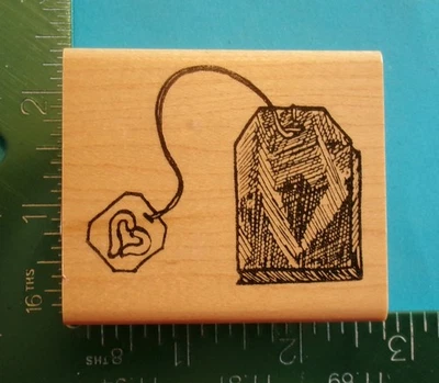 Hampton Art TEA BAG Rubber Stamp Drink Beverage - Image 1 of 2