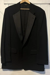 Christian Dior Monsieur Vintage Esmoquin Cena Chaqueta Lana-Satén Solapa 35” L - Imagen 1 de 14