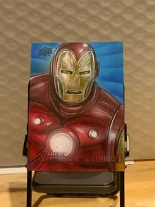 Carta schizzo artista Marvel Allegiance Secret Wars Iron Man 1/1 Mohammad Jilani - Foto 1 di 6