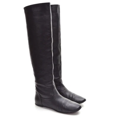 Mujer L'Autre Chose Moderno Sobre la Rodilla Bota 39.5/9 Negro Cuero Zapatos Planos Foto 1 de 4