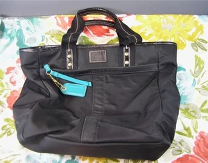 COACH Handbag, Vinyl Shoulder, Blue Tag - Picture 1 of 5