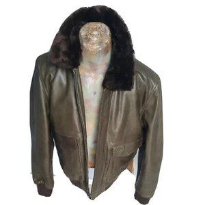 Schott NYC Men's LC 2131 Removable collar Leather Jacket SIZE LARGE SLIM NWT - Picture 1 of 14