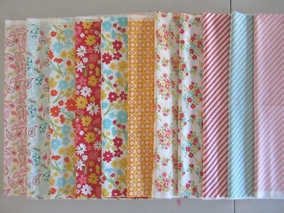 Mama's Cottage April Rosenthal Moda Paisley Vintage Retro Floral Flowers Stipes - Image 1 of 4