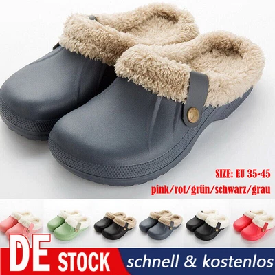 Herren Damen Schuhe Winter Clogs gefüttert Gartenschuhe Hausschuhe Größe 35-45 - Bild 1 von 4