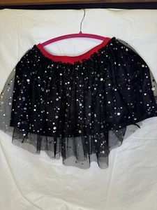 Holiday Time Girl's Mesh Black Silve Polka-Dot Embellished Tutu Skirt 14/16 NWOT - Picture 1 of 8