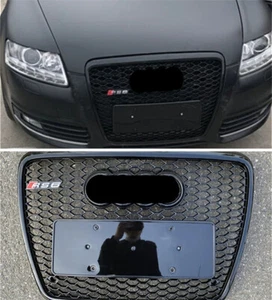 Parachoques rejilla malla negra para Audi A6 C6 RS6 2005-2008 2009 2010 2011 - Imagen 1 de 4