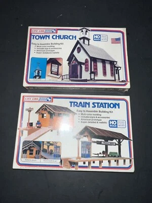 Life-Like Town Church Model Train Building HO #1350 sealed NIB 1347 Station - Image 1 of 2