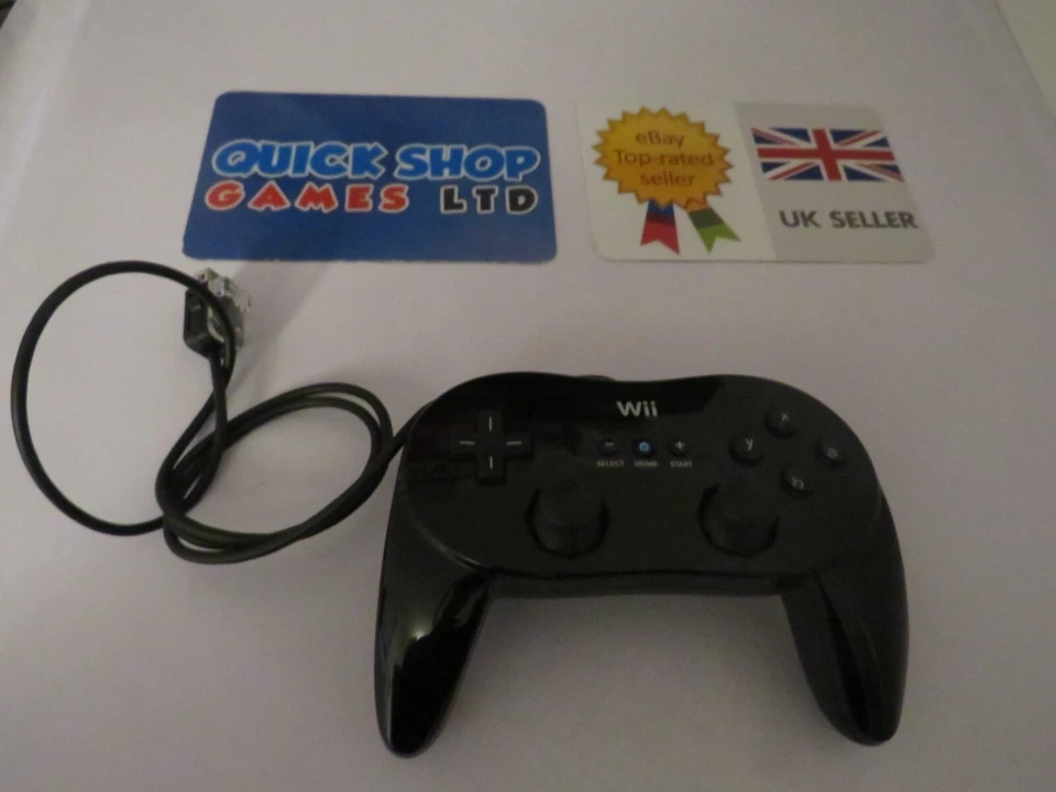 Official Nintendo Wii Pro Classic Controller / Control Pad - Black RVL-005(-02) - Image 1 of 1