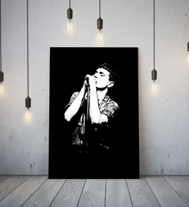 MÚSICO IAN CURTIS - LIENZO ENMARCADO PROFUNDO PAPEL FOTOGRÁFICO IMPRESIÓN - BLANCO NEGRO - Imagen 1 de 17