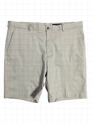 Pantalones Cortos Greg Norman Ligeros Para Hombre 40x12 Rendimiento Frente Plano Beige A Cuadros Foto 1 de 4