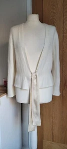 MONSOON Cream Cardigan Angora Blend Tie Front ~ Size Small  - Picture 1 of 11