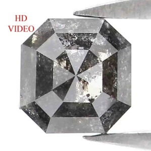 0.66 CT Natural Loose Radiant Cut Diamond 4.60 MM Salt And Pepper Diamond KQ1437 - Picture 1 of 8