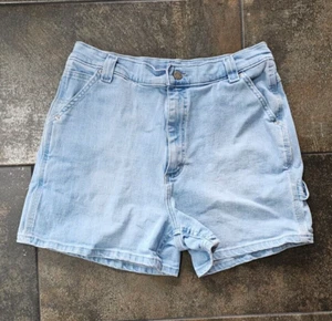 Vintage Riveted by Lee Shorts Carpenter Womens 12 Denim High Waist 90s Hammer - Picture 1 of 8