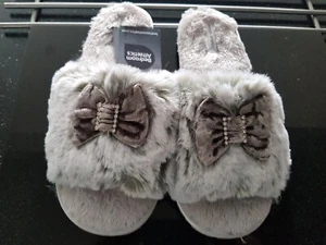 Bedroom Athletics Nadine Luxury Faux Fur Slider Slippers -Trace Grey S (UK3/4) - Picture 1 of 3