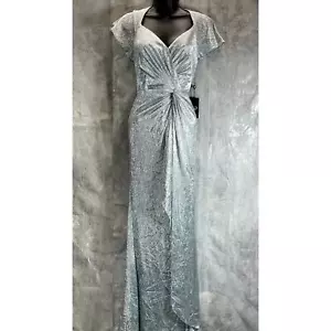 Maxi Vestido Para Mujer ADRIANNA PAPELL Vidrio Marino Malla Metálica Torcida Manga Corta Talla 6 - Imagen 1 de 14