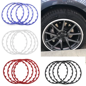 4pcs 16-20 Inch Car Wheel Hub Rim Trim Tire Ring Guard Strip Protector Decor - Picture 1 of 28