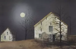 Billy Jacobs Still of the Night Farm Country Moon Print 18 x 12 - Picture 1 of 1