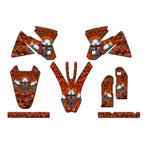 2001 OLD STYLE SX FLAMING GEARHEAD Orange Senge Graphics Kit Compatible with KTM - Picture 1 of 10