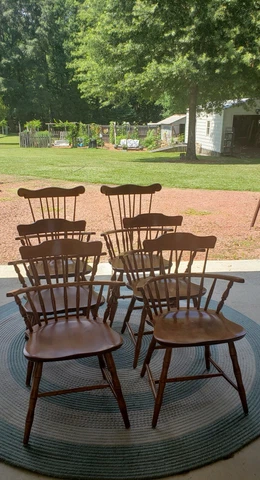 Vintage Nichols & Stone Windsor Arm Chair (2) & 4 Side Chairs B'ham Alabama Cover