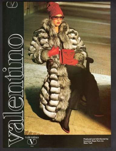 Pubblicità Vintage Stampa Pubblicità Pubblicità Pubblicità Pubblicità Valentino Sexy Jacket Laurence Kaye Furs ad