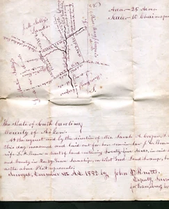 1882 PLAT 25 ACRES ORANGEBURG CO SC SARAH A COOPERS TO J E BROWN JOHN D KNOTTS - Picture 1 of 3