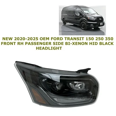 Новая правая ксеноновая (черная) фара 2020–2025 Ford Transit 150 250 350 - Изображение 1 из 4