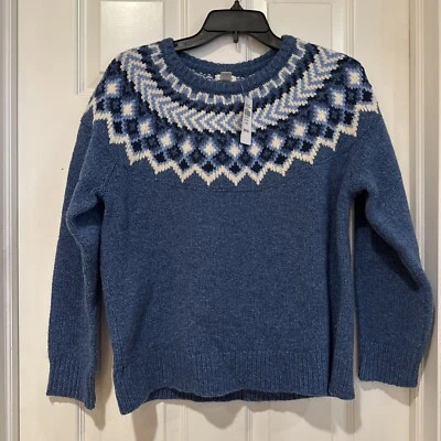 Suéter de lana pequeño grande nuevo con etiquetas L.L.Bean para mujer Nordic Fair Isle Lamb’s Foto 1 de 4