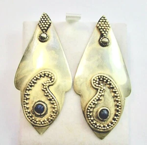 Beautiful 6.25 CMS High 925 Sterling Silver Earring, Studded with Lapis Stones - Picture 1 of 5