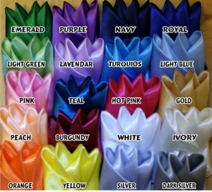 Pre-Folded Satin Pocket Square 12"  - Picture 1 of 5