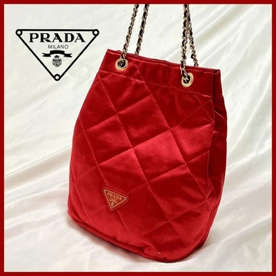 Bolso de Hombro PRADA Nylon Auténtico Rojo Mujer Italia 120982 Foto 1 de 4