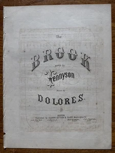 Alfred Lord Tennyson Sheet Music “The Brook”  By Dolores Ellen Dickson 1858 - Picture 1 of 3
